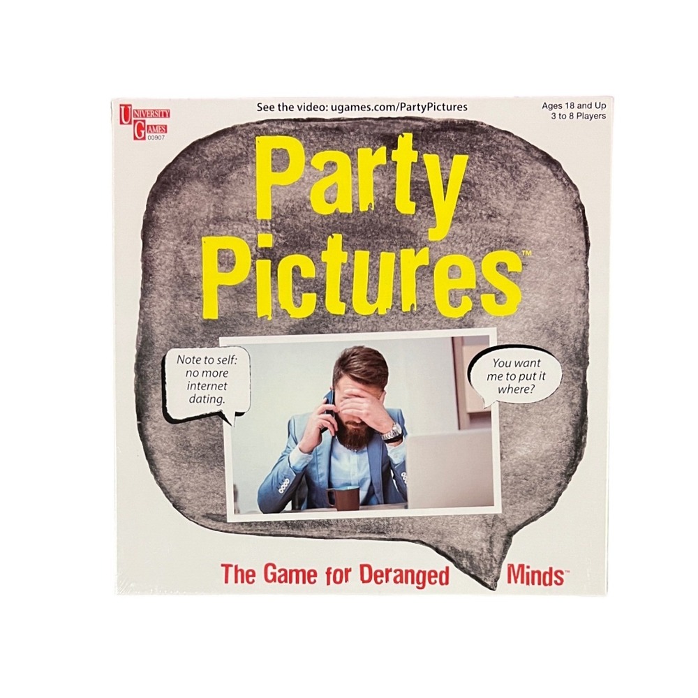 Party Pictures The Game for Deranged Minds Adult Card Game University Games New